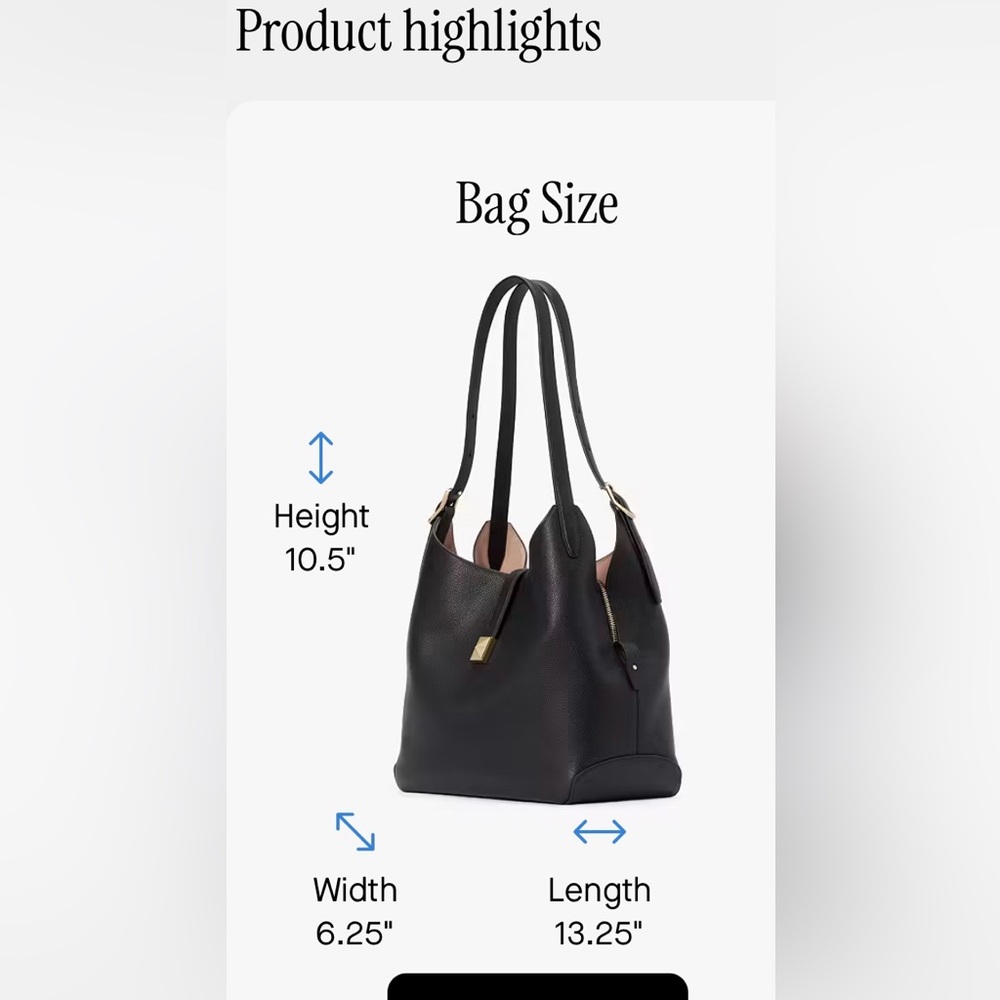 Kate Spade - Deco Large Shoulder Bag -Black NWT Style: KI556 - Picture 15 of 15